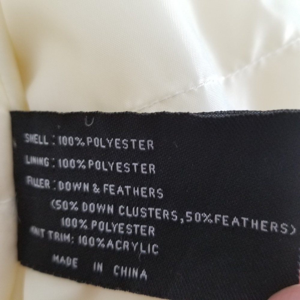 STEVE MADDEN Cream Down Puffer Coat Winter Warm Lg - Picture 5 of 8